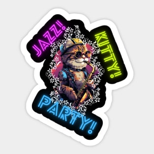 Stylish Cat: "Jazz Kitty Party" Sticker